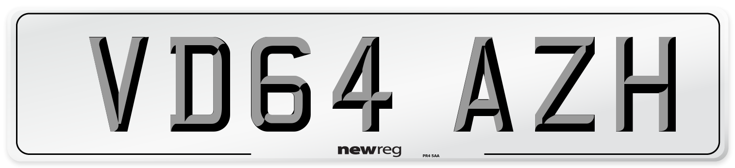 VD64 AZH Number Plate from New Reg